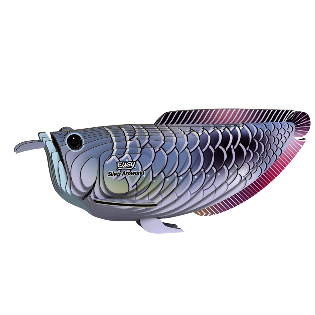 EUGY Arowana stříbrná 3D kartonová skládačka - EUGY124_1.png