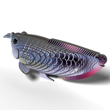 EUGY Arowana stříbrná 3D kartonová skládačka - EUGY124_3.png