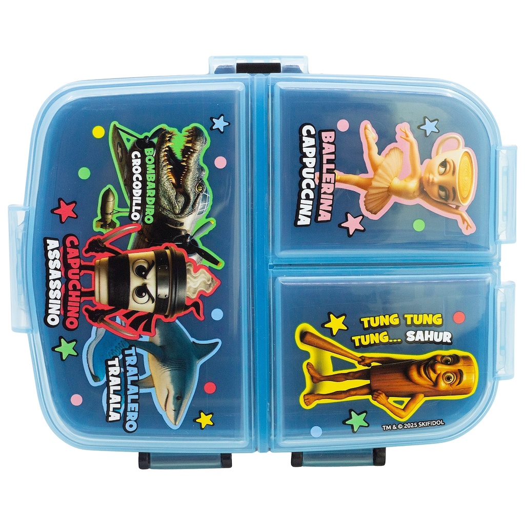Italian Brainrot Snack Box with Compartments 550 ml