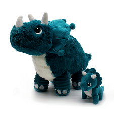 PTIPOTOS Plyšový triceratops Penelops modrý - máma s miminkem - 76310_2.png