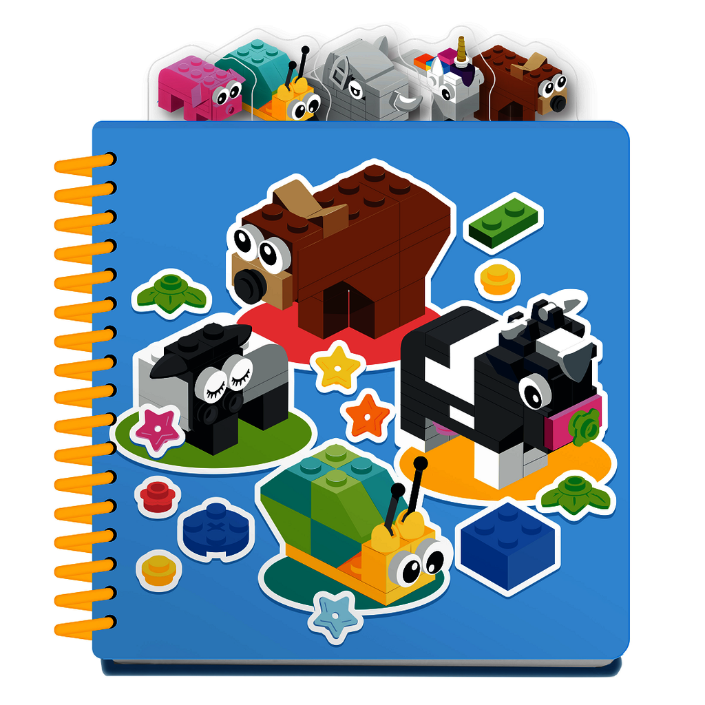 LEGO notebook with bookmarks – Animals