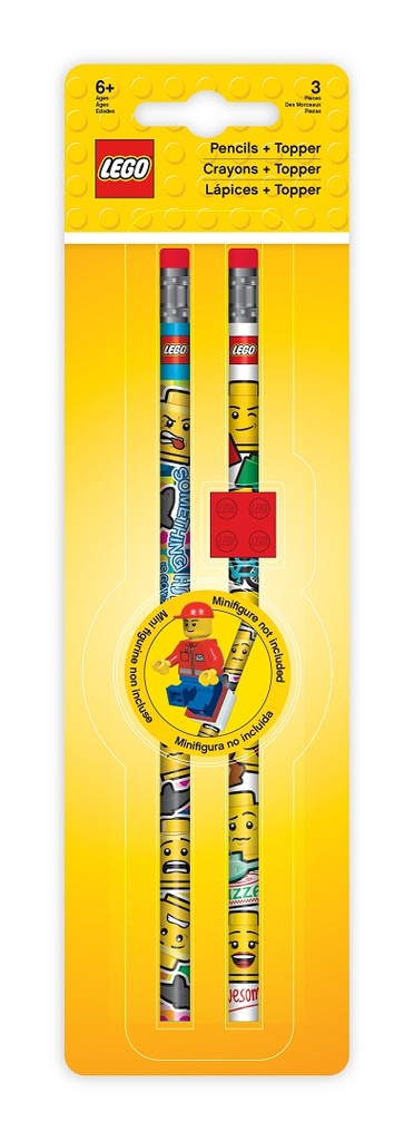 LEGO Ceruzka grafitová s gumou a LEGO klipom - 2 ks