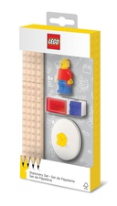 LEGO Stationery set w minifigure, 4pencils, 1topper, 1 sharpener & 1 eraser