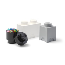 LEGO úložné boxy Multi-Pack 3 ks - čierna, biela, šedá